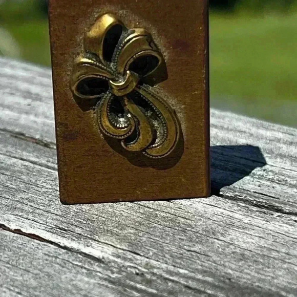 Antique Brass With Intact Wood Interior Matchbox, HTF Collectible - Picture 4 of 4